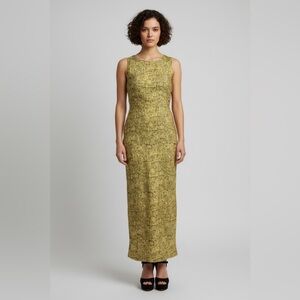 Women’s Vintage Spencer Jeremy Silk Lined MIDI Sleeveless Dress Size 8 Tan